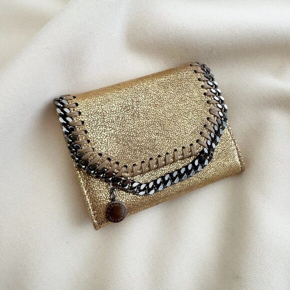 Stella McCartney Falabella Fold Wallet in Gold - Picture 1 of 6